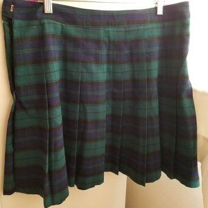 Forever 21 Blue and green plaid pleated skirt XL